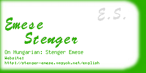 emese stenger business card
